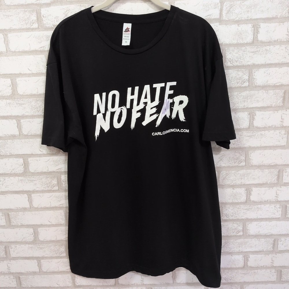 No Hate No Fear Carlos Mencia Autographed Signed T-Shirt Black XL